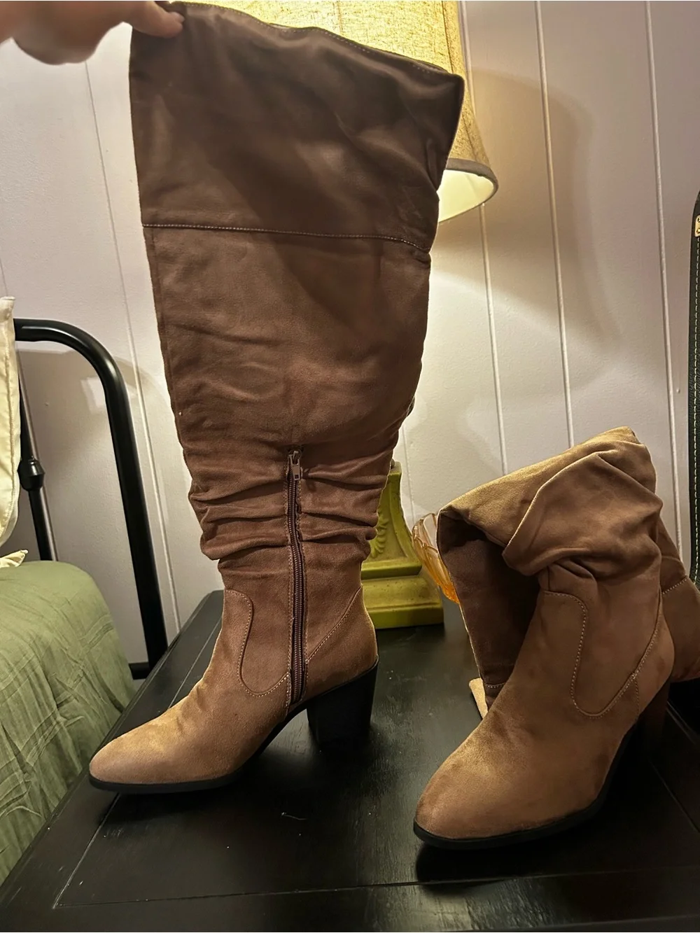 Journee Collection Zivia Over The Knee Wide Calf Taupe Boots
